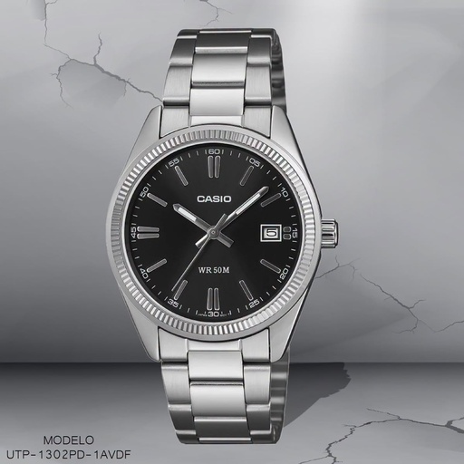 [UTP-1302PD-1AVDF] RELOJ CASIO ANALOGO UNI.UTP-1302PD-1AVDF METAL PLAT.