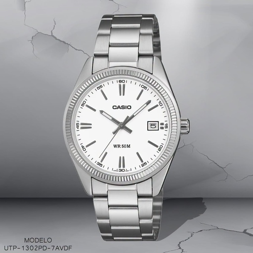 [UTP-1302PD-7AVDF] RELOJ CASIO ANALOGO UNI.UTP-1302PD-7AVDF METAL PLAT