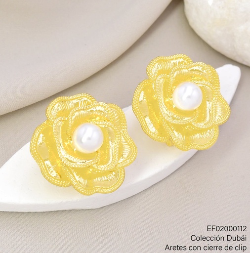 [EF02000112] ARETES DUBAI ROSAS C/ PERLA BORDE PUNTEADO T117467E/FD26635