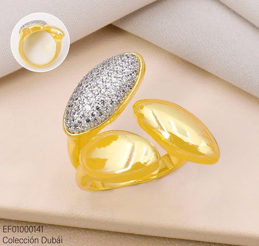 [EF01000141] ANILLO DUBAI AJUST.2 OV.LISOS/1 OV ZIRC.T117245R/FD26574