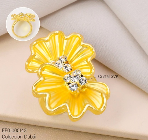 [EF01000143] ANILLO DUBAI 2 MEDIAS FLOR C/CENTRO T706891R/FD26594