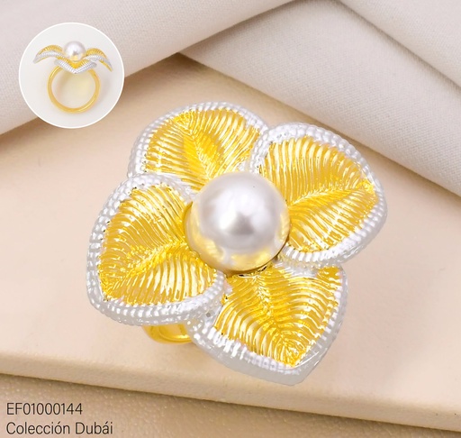 [EF01000144] ANILLO DUBAI FLOR GR. BORDE BLANCO T117713R/FD26630