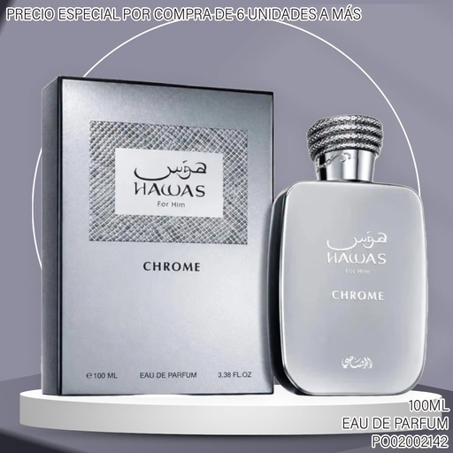 [PO02002142] PERFUME HAWAS CHROME FOR HIM RASASI EDP 100ML