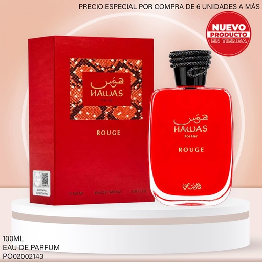 [PO02002143] PERFUME HAWAS ROUGE FOR HER RASASI EDP 100ML