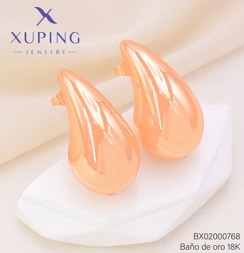 [BX02000768] ARETES BAÑO DE ORO 18K XUPING BOTTEGA GR. ROSE GOLD  (XAGOST)