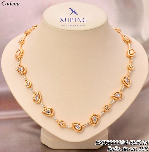 [BX05000094] CADENA BAÑO DE ORO 18K. XUPING GOTAS/RD L:58.5CM (XAG)