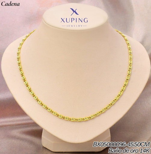 [BX05000096] CADENA BAÑO DE ORO 14K. XUPING TRAMA ESPIRAL L:45.50CM (XAG)