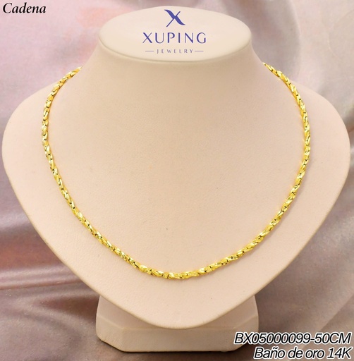 [BX05000099] CADENA BAÑO DE ORO 14K. XUPING ESLABONES TORSAL L:50CM (XAG)