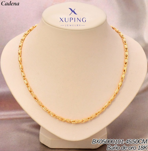 [BX05000101] CADENA BAÑO DE ORO 18K. XUPING TRAMA ESPIRAL L:45.50CM (XAG)