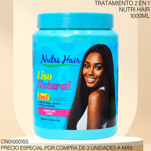 [CN01000155] TRATAMIENTO/CREMA NUTRI HAIR LISO NATURAL 2EN1 NH92309 1000ML