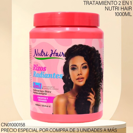 [CN01000158] TRATAMIENTO/CREMA NUTRI HAIR RIZOS RADIANTES 2EN1 NH92307 1000ML