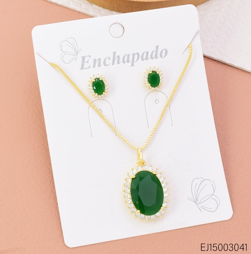 [EJ15003041] SET OV. ZIRC. VERDE SE1580-104 (INV526)