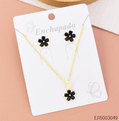 [EJ15003049] SET FLOR ZIRC. NEGRA SE1588-144 (INV526)