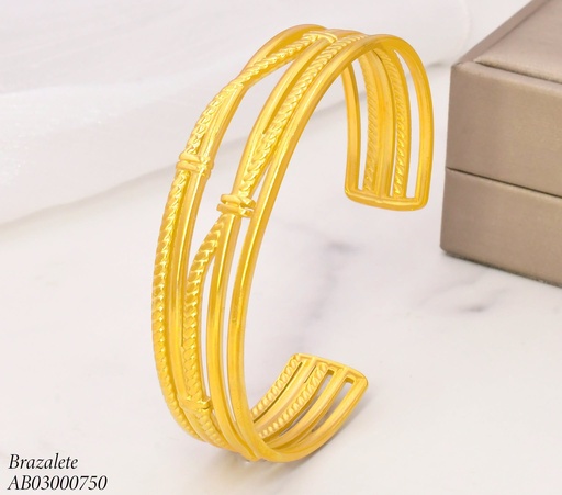 [AB03000750] BRAZALETE LINEAS ENTRELAZADAS LISAS/RAYAS BA2453-20 (INV526)