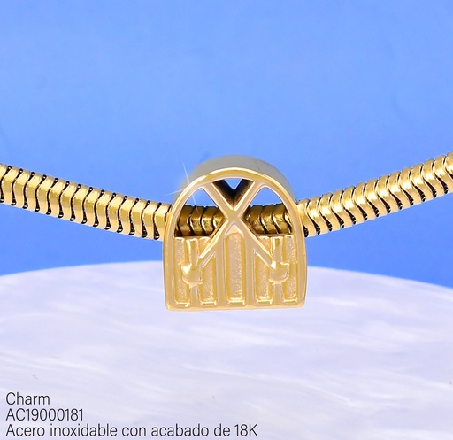 [AC19000181] CHARMS ACERO INOX. ACABADO 18K. MARIMBA (13) VE26