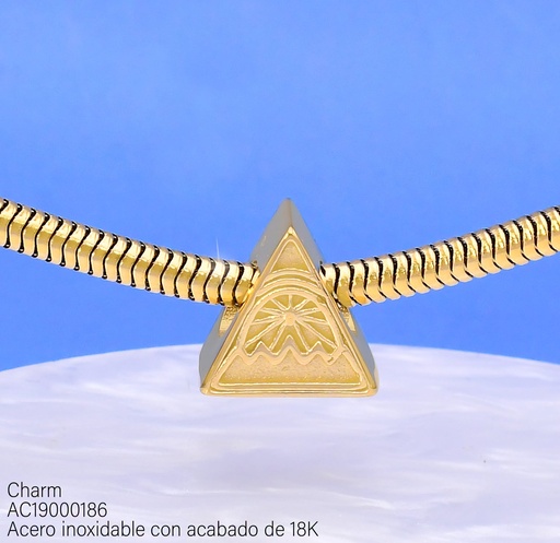 [AC19000186] CHARMS ACERO INOX. ACABADO 18K. ESCUDO (19) VE26