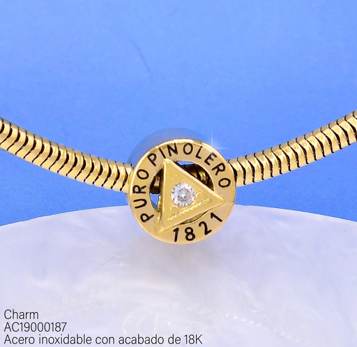 [AC19000187] CHARMS ACERO INOX. ACABADO 18K. PINOLERO (20) VE26