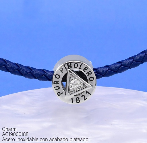 [AC19000188] CHARMS ACERO INOX. ACABADO PLAT. PINOLERO (21) VE26