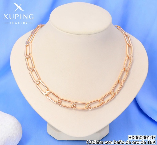 [BX05000107] CADENA BAÑO DE ORO 18K.XUPING ESLAB.RECT.PLANOS GR. 50.5CM 27AGOS(XP)