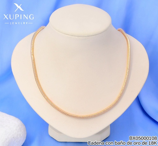 [BX05000108] CADENA BAÑO DE ORO 18K.XUPING COLA DE RATON 50CM 27AGOS(XP)