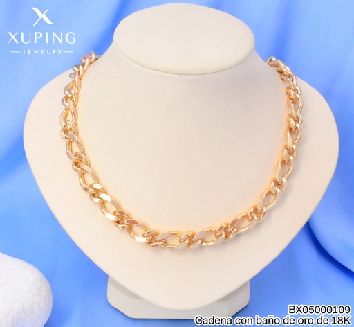 [BX05000109] CADENA BAÑO DE ORO 18K.XUPING ESLAB.OV-RD 10N255819 51.50CM 27AGOS(XP)
