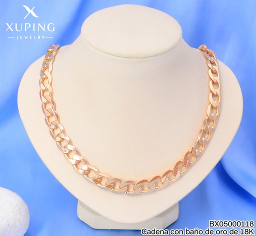[BX05000118] CADENA BAÑO DE ORO 18K.XUPING MARTILLADA A:0.08/L:49CM 27AGOS(XP)