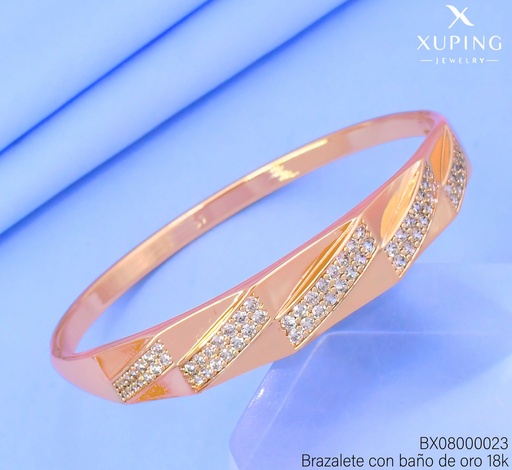 [BX08000023] BRAZALETE BAÑO DE ORO 18K. XUPING 5 RECT.DIAGONAL SYX-7671BW-57MM 27AGOS(XP)