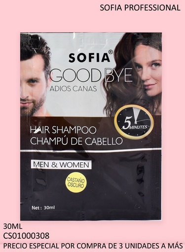 [CS01000308] SHAMPOO SOFIA TINTE SOBRE CASTAÑO OSCURO 30ML 90033