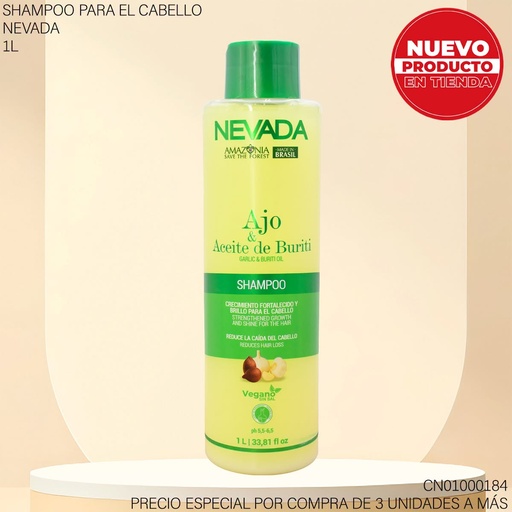 [CN01000184] SHAMPOO NEVADA 1L AJO & ACEITE DE BURITI 382