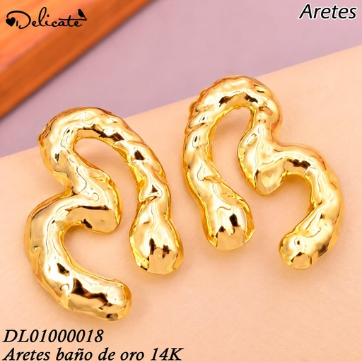 [DL01000018] ARETES BAÑO DE ORO 14K.CROQUI ABIERTO CORAZON XJSH119A (DEL1)