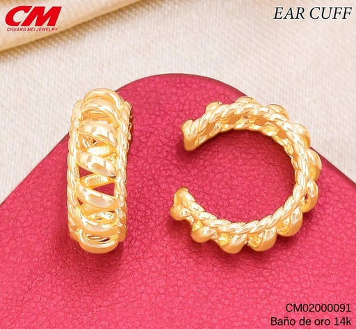 [CM02000091] EAR CUFF BAÑO DE ORO 14K. ZIG ZAG VERT. RJ-04080002 (27A)