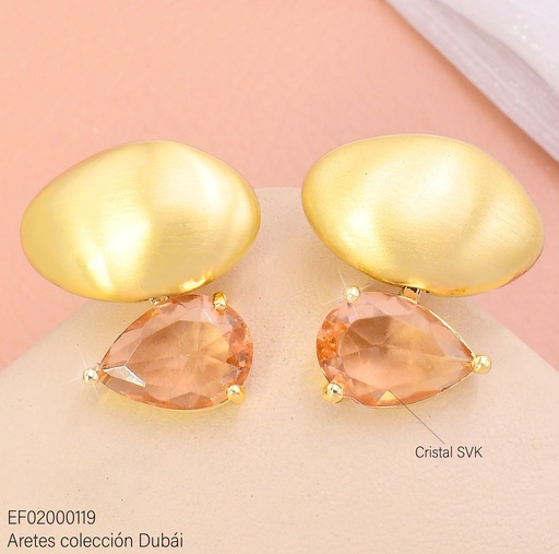 [EF02000119] ARETES OV.MATTE C/GOTA ROSADA COLGANTE FD27859