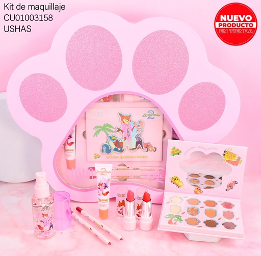 [CU01003158] SET DE MAQUILLAJE 7PCS USHAS ZOOTOPIA UDS013