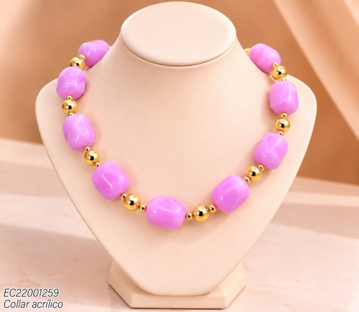 [EC22001259] COLLAR PELOTA RECT. LILA CE846-21 (INV526)