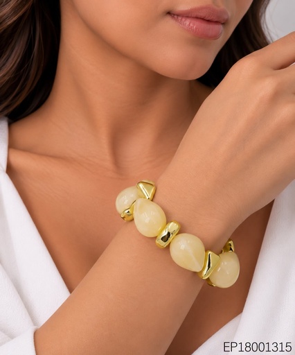 [EP18001315] PULSERA GOTA TURQUESA/GOTA IRREG. DOR  BE1261-21 (INV526)