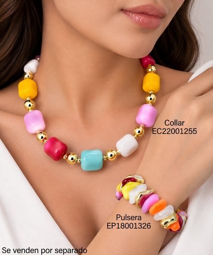 [EP18001326] PULSERA ACRILICO PIEDRA GOTA IRREG. COLORES BE1273-21 (INV526)