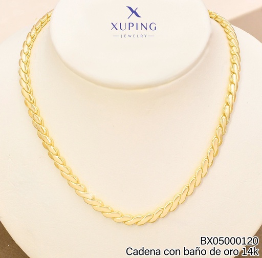 [BX05000120] CADENA BAÑO DE ORO 14K.XUPING ESLABONES FRANCO 55CM X000918264 (XP)
