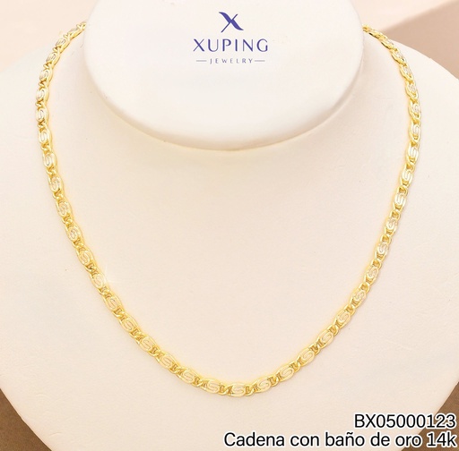 [BX05000123] CADENA BAÑO DE ORO 14K.XUPING ESLABONES ESPIRAL GRAB. 54.5CM X000951597 (XP)