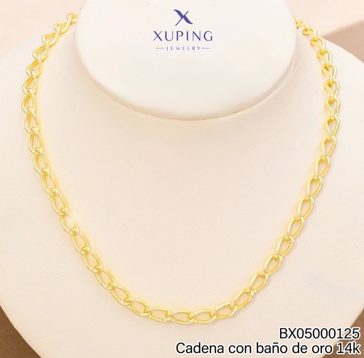 [BX05000125] CADENA BAÑO DE ORO 14K.XUPING ESLABONES ALARGADOS 60CM X001243562 (XP)