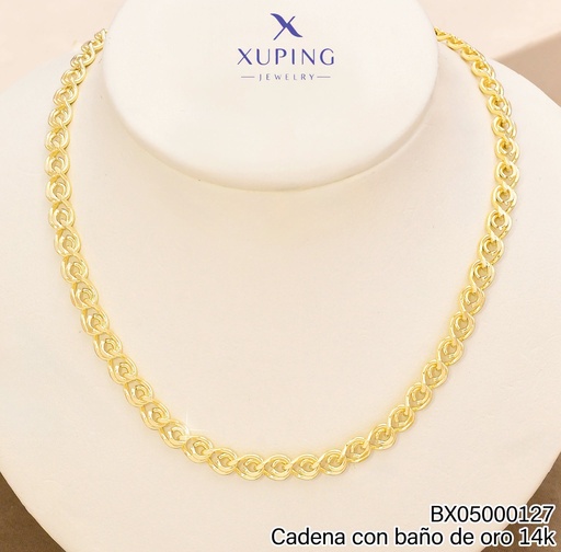 [BX05000127] CADENA BAÑO DE ORO 14K.XUPING ESLABONES OV.MD.DOBLE 49.5CM X000749748 (XP)