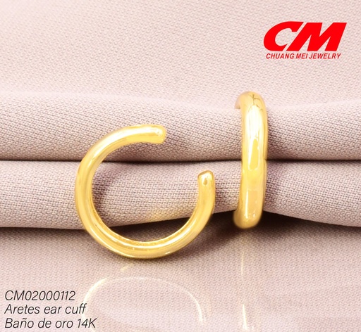 [CM02000112] EAR CUFF BAÑO DE ORO 14K. LISO RJ-02980001 (27A)