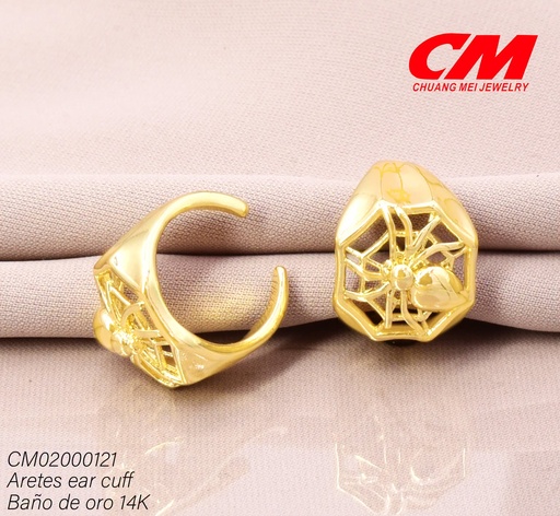 [CM02000121] EAR CUFF BAÑO DE ORO 14K. ARAÑA RJ-04980001 (27A)