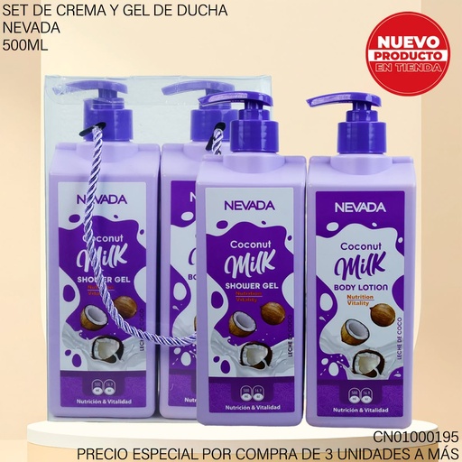 [CN01000195] SET 2PCS CUIDADO NEVADA 500ML COCONUT MILK NV92536/NV92516
