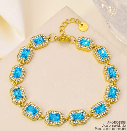 [AP04001908] PULSERA RECT. ZIRC CELESTE KB216309 (KS26)
