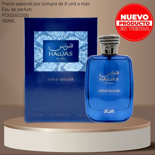 [PO02002200] PERFUME ORIGINAL RASASI HAWAS GOLD DIGGER FOR HIM EDP SP 100 ML