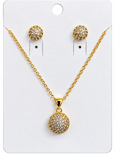 [CM02000136] SET BAÑO DE ORO 14K.COPO NIEVE ZIRC.COL. GT-03230005 (27A)