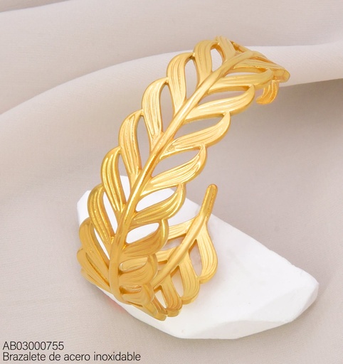 [AB03000755] BRAZALETE HOJA GRABADO BA2458-20 (INV526)