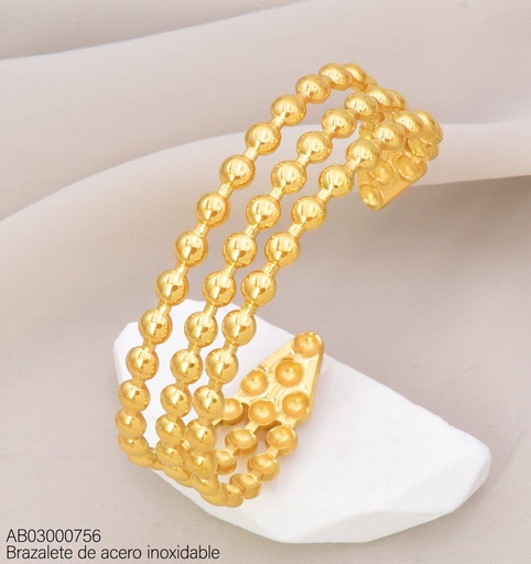 [AB03000756] BRAZALETE  3 LINEAS PELOTITAS  BA2459-20 (INV526)