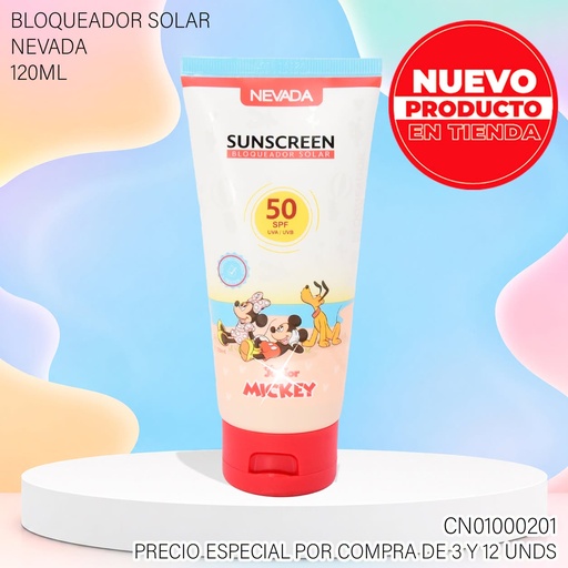 [CN01000201] BLOQUEADOR SOLAR DISNEY 120ML MICKEY 50SPF DS92509