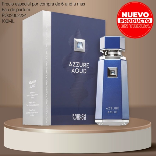 [PO02002224] PERFUME AZZURE AOUD FRENCH AVENUE EDP 100ML/3.4